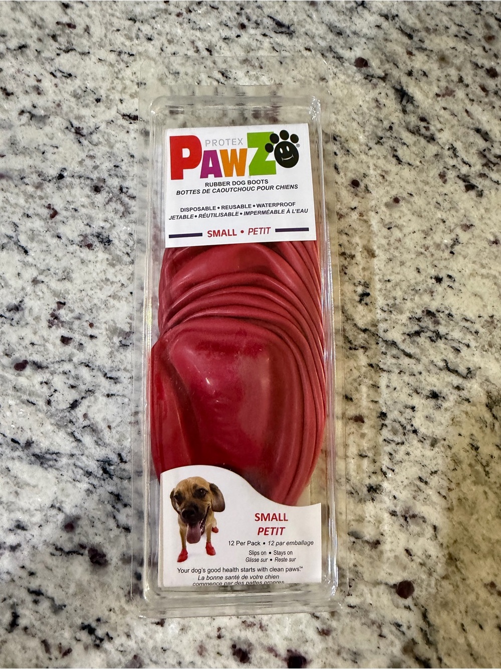 Protex Pawz Dog Boots Small Red Waterproof Rubber Paw Protectors NIP 12 Pack